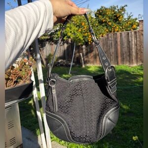 Vintage Black Coach hobo purse